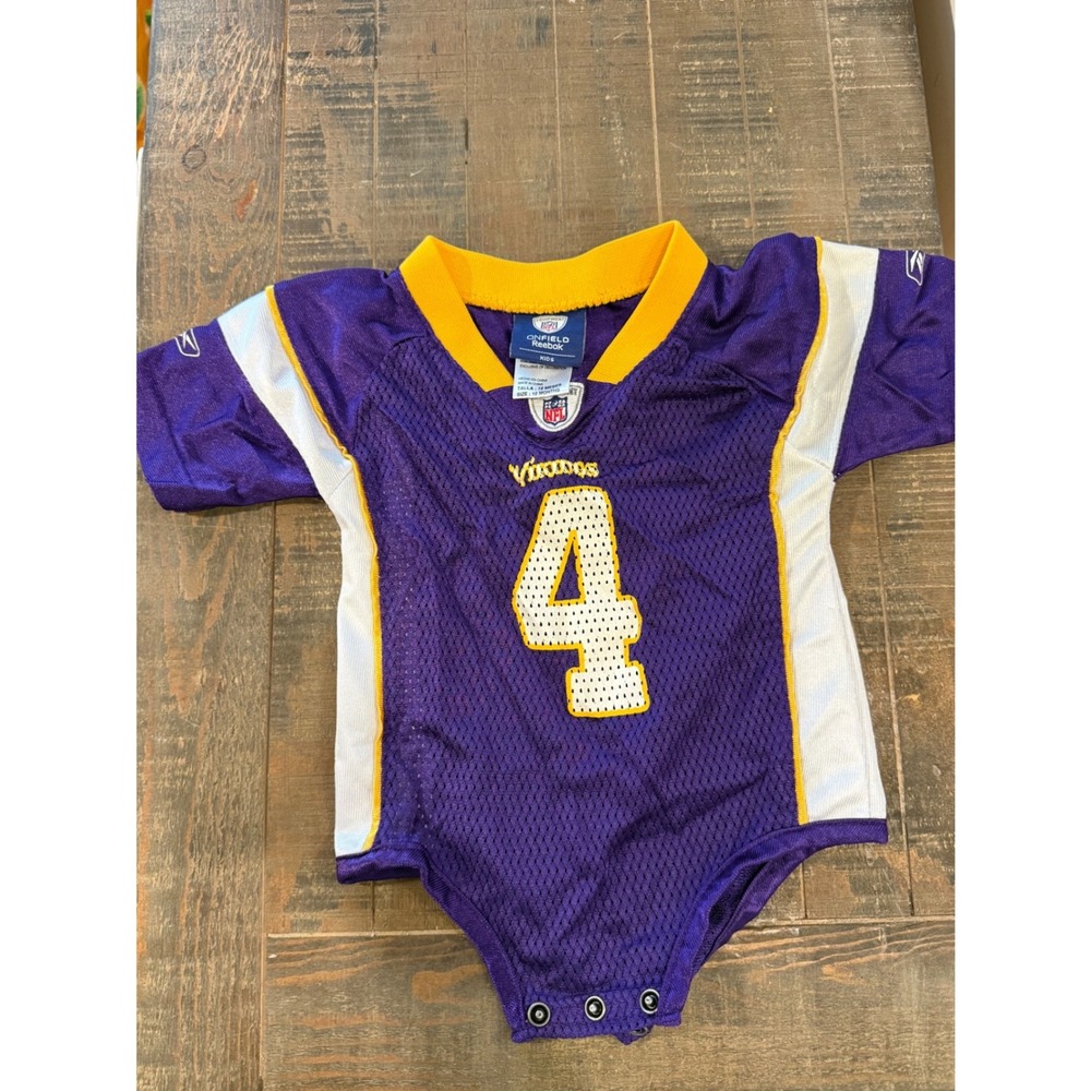 Reebok‎ NFL Minnesota Vikings Brett Favre 4 Jersey Bodysuit Infant 12 Months